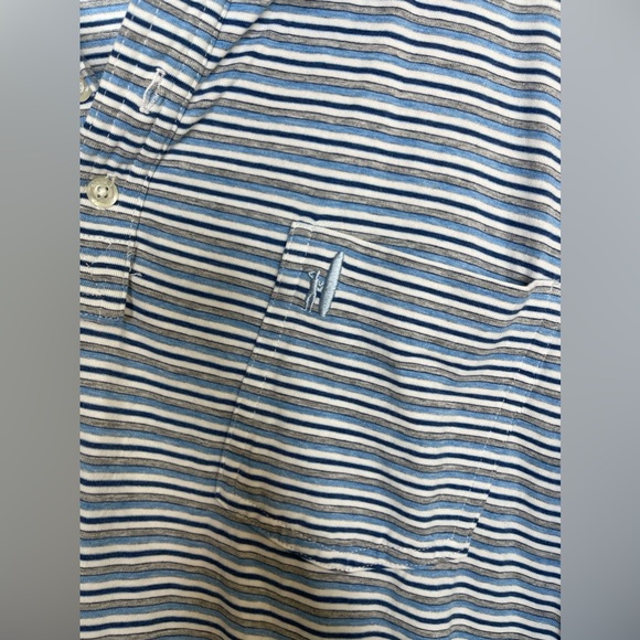 Johnnie-O Hangin' Out Polo Shirt Mens’s Size XXL Blue Striped Golf Short Sleeve - Picture 3 of 4